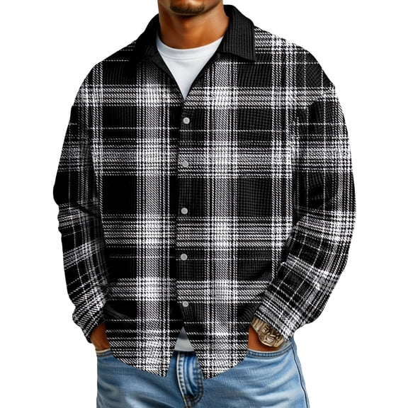 Men's Casual Button-Down Long-Sleeve Shirt Fashionable Casual Men's Clothing