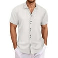 thumbnail image 1 of Men's Casual Button Down Shirt Short Sleeve Relaxed Fit Summer Beach Top with Collar Comfortable Breathable Fabric for Daily Wear, 1 of 5