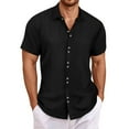 thumbnail image 1 of Men's Casual Button Down Shirt Short Sleeve Relaxed Fit Summer Beach Top with Collar Comfortable Breathable Fabric for Daily Wear, 1 of 5