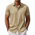 thumbnail image 1 of Men's Casual Button Down Shirts Short Sleeve Stretch Button Up Pattern Business Dress Shirt for Men 3xl Mens Shirts, 1 of 6