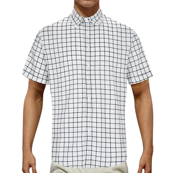 Men's Casual Button Down Shirts Summer Casual Retro Plaid Printed Button Short Sleeved Shirt Short Sleeved Shirt Beach Hawaiian Shirts