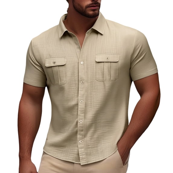 Men's Casual Button Down Shirt Lightweight Breathable Comfortable Relaxed Fit for Summer Fall Outdoor Activities Travel Work Mens Summer Lightweight Pullover Tee Shirts