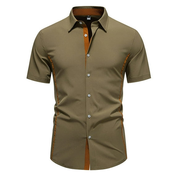 Men's Casual Button Down Shirt Short Sleeve Summer Business Dress Shirt Comfortable Stylish Top for Daily Wear Mens T-Shirts Summer Lightweight Tee Tops