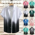 thumbnail image 1 of Men's Casual Button Down Shirt Short Sleeve Vintage Bowling Shirt Summer Shirts Quick Dry Breathable Cotton Fit Gym Daily Beach Vacation | Zenithor,White 3XL, 1 of 5