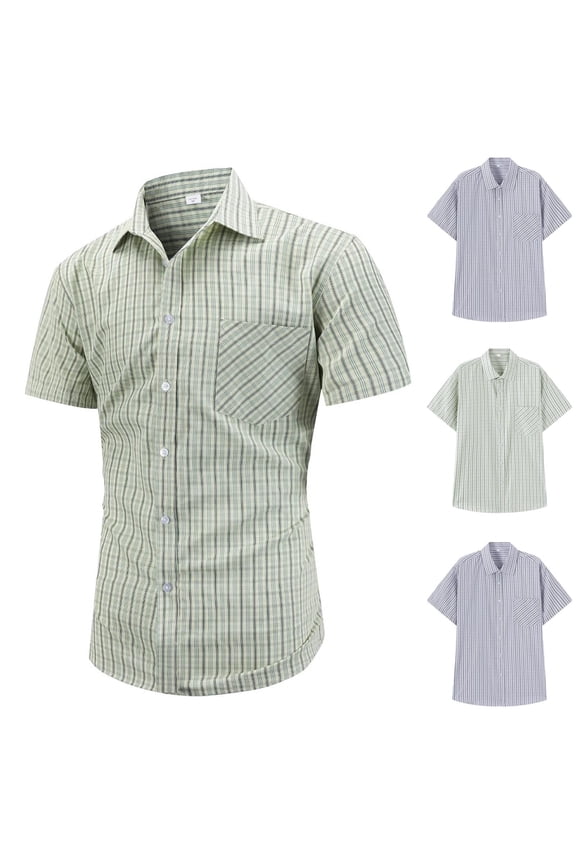Men's Casual Button Down Short Sleeve Shirt T-Shirt Top with Turndown Collar Loose Fit Comfy Breathable for Daily Streetwear Business Casual Office Work | AESTIVO,Black 2XL