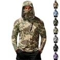 thumbnail image 1 of Men's Casual Camouflage Print Hooded Long Sleeve Sun Protection Jacket Lightweight Pullover Outdoor Top with Zipper Pocket, 1 of 7