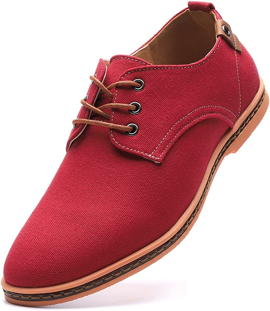 Men's Casual Canvas Oxfords Walking Shoes Sneakers Lace Up Dress Shoes