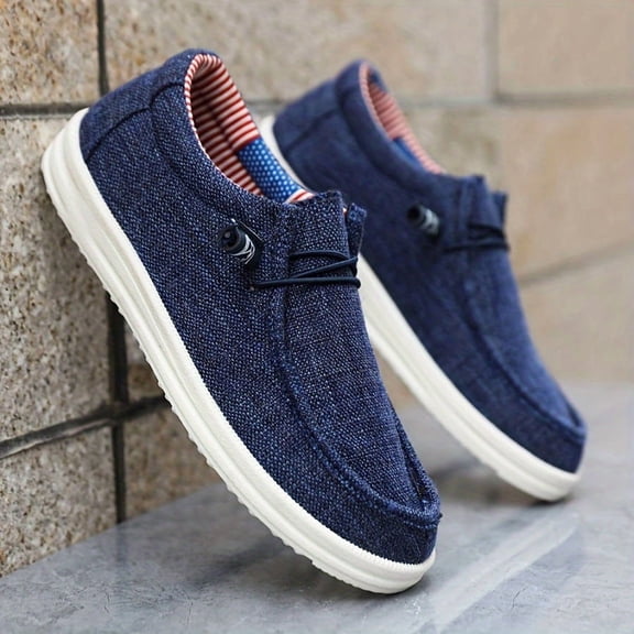 Men's Casual Canvas Shoes - Comfortable Casual Sneakers with Soft Fabric Upper and PVC Sole, Suitable for Casual Wear and Outdoor Activities | Round Toe Design | Canvas Upper