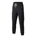 thumbnail image 1 of Men's Casual Cargo Joggers Pants Stretch Elastic Waist Drawstring Tapered Work Pants with Multi Pockets, 1 of 6