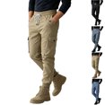 thumbnail image 1 of Men's Casual Cargo Joggers Pants Stretch Elastic Waist Drawstring Tapered Work Pants with Multi Pockets, 1 of 6