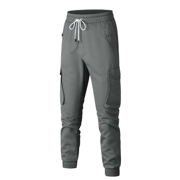 Men's Casual Cargo Joggers Pants Stretch Elastic Waist Drawstring Tapered Work Pants with Multi Pockets
