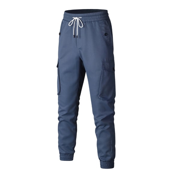 Men's Casual Cargo Joggers Pants Stretch Elastic Waist Drawstring Tapered Work Pants with Multi Pockets