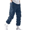 thumbnail image 1 of Zwiiyzr Men's Casual Cargo Joggers Sweatpants Workout Athletic Pants With Pockets Drawstring Gym Running Pants Blue, 1 of 8