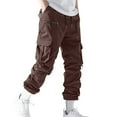 thumbnail image 1 of Men's Casual Cargo Joggers Sweatpants Workout Athletic Pants With Pockets Drawstring Gym Running Pants Coffee, 1 of 5