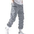 thumbnail image 1 of Zwiiyzr Men's Casual Cargo Joggers Sweatpants Workout Athletic Pants With Pockets Drawstring Gym Running Pants Gray, 1 of 5
