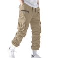 thumbnail image 1 of ZQUUVOU Men's Casual Cargo Joggers Sweatpants Workout Athletic Pants With Pockets Drawstring Gym Running Pants Khaki, 1 of 5