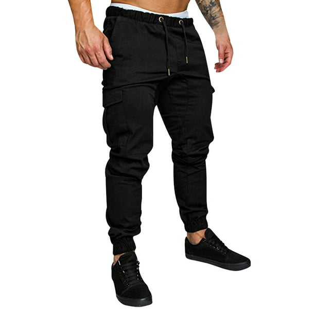Men's Casual Cargo Pants Cargo Pant With Stretch Solid Black