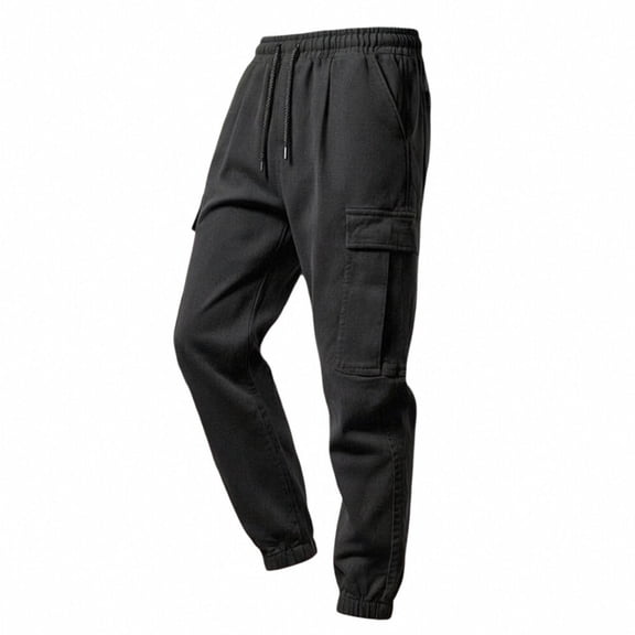 Men's Casual Cargo Pants Drawstring Workout Pants Lightweight Hiking Jogger Sweatpant With Multi Pockets Daily Look