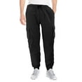 thumbnail image 1 of Men's Casual Cargo Pants Elastic Waist Gym Workout Athletic Sport Joggers (Black, 40x32), 1 of 3