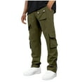 thumbnail image 1 of Men's Casual Cargo Pants High Elastic Waisted Stretch Joggers Fashion Baggy Jogger Pants with Pockets, 1 of 5