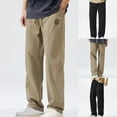 thumbnail image 1 of Men's Casual Cargo Pants Solid Elastic Waist Multi Pocket Stretch Lightweight Quick Dry Daily Travel Hiking Outdoor Work Jeans Alternative | Zenithor,Khaki 2XL, 1 of 9