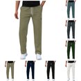 thumbnail image 1 of Men's Casual Cargo Pants Spring Fall Casual Pants Men Elastic Waist Jogger Sport Pants Sports Trousers Men's Hiking Pants Cargo Pants Mens Pants Trousers Overall Streetwear, 1 of 8