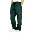 thumbnail image 1 of Men's Casual Cargo Pants Workout Joggers Stretch Sweatpants Hiking Drawstring Tactical Pants with Multi Pockets Men's Sweatpants With Pockets, 1 of 6