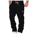 thumbnail image 1 of Men's Casual Cargo Pants Workout Joggers Stretch Sweatpants Hiking Drawstring Tactical Pants with Multi Pockets Mens Sweatpants With Pockets, 1 of 4