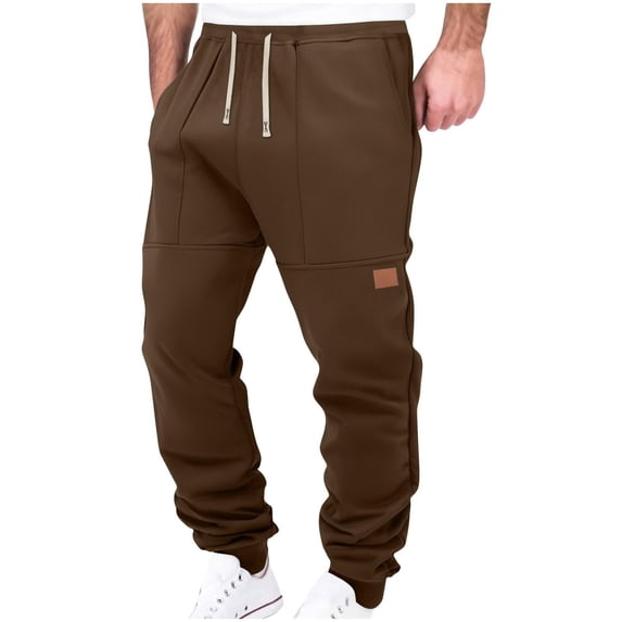Men's Casual Cargo Pants Workout Joggers Stretch Sweatpants Hiking Drawstring Tactical Pants with Multi Pockets