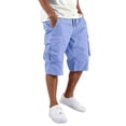 thumbnail image 1 of Men's Casual Cargo Shorts Casual Summer Hiking Shorts Bermuda Short with Pockets Chino Work Shorts with 6 Pockets Light Blue XXXL, 1 of 7