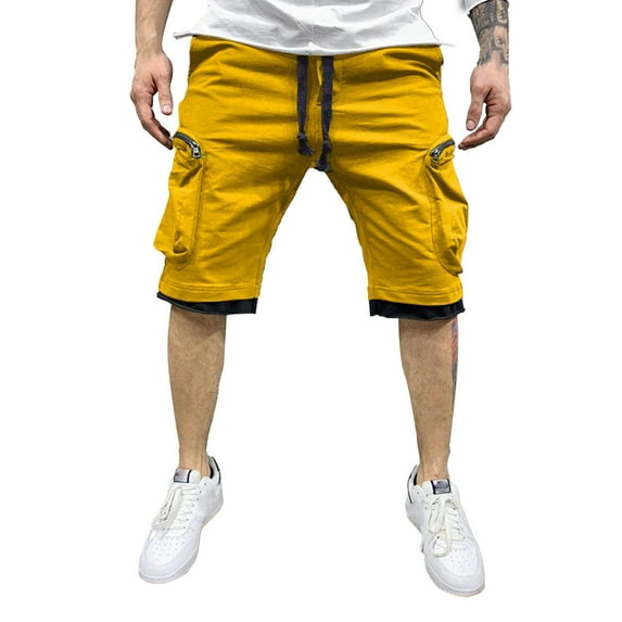 Men's Casual Cargo Shorts for Everyday Wear with Functional Pockets and Adjustable Drawstring for Comfort and Style Men's Black Shorts Mens Navy Multi Pack