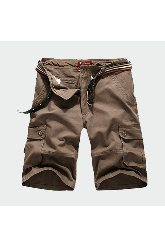 Men's Casual Cargo Shorts Outdoor Fishing Hiking Combat Workout Gym Shorts Multi Pockets Combat Athletic Shorts with Zipper