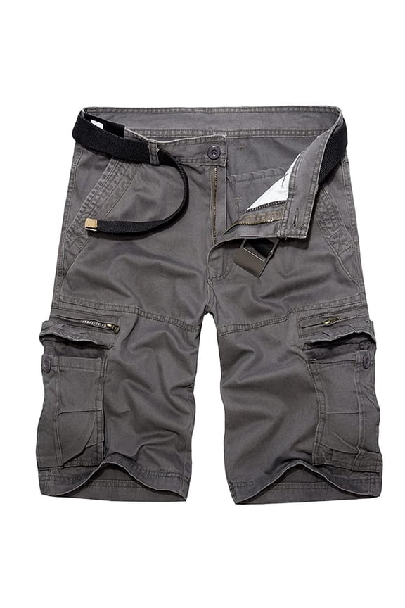 Men's Casual Cargo Shorts Plus Size Camo Ripstop Trousers Capri Pants Relaxed Fit Outdoor Camouflage Casual Shorts with Multi Pockets