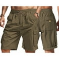 thumbnail image 1 of Men's Casual Cargo Shorts with Drawstring Waist, Loose Fit Tactical Short Pants with Multiple Pockets for Outdoor Wear, 1 of 9