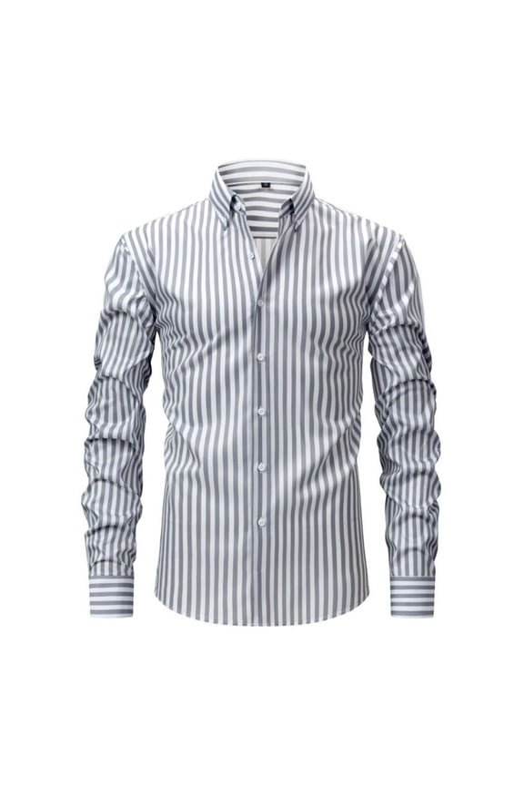 Men's Casual Checkered Shirts Business Casual Dress Shirts Regular Fit Slim Long Sleeve Button Down Shirt