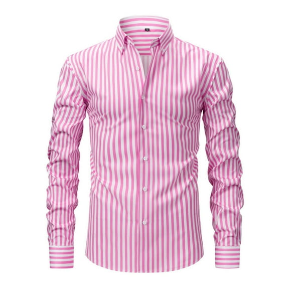 Men's Casual Checkered Shirts Business Casual Dress Shirts Regular Fit Slim Long Sleeve Button Down Shirt