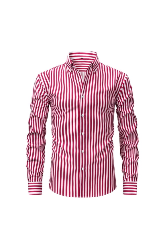 Men's Casual Checkered Shirts Business Casual Dress Shirts Regular Fit Slim Long Sleeve Button Down Shirt