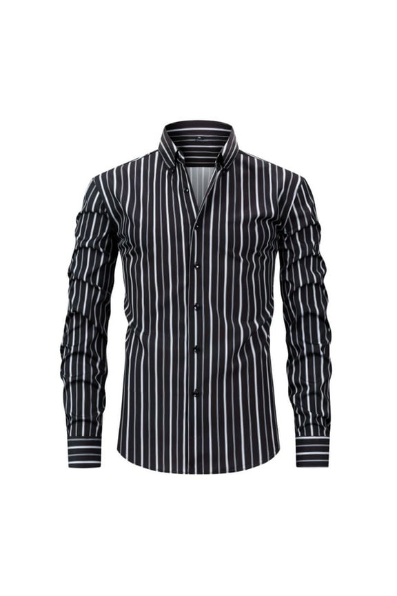 Men's Casual Checkered Shirts Business Casual Dress Shirts Regular Fit Slim Long Sleeve Button Down Shirt