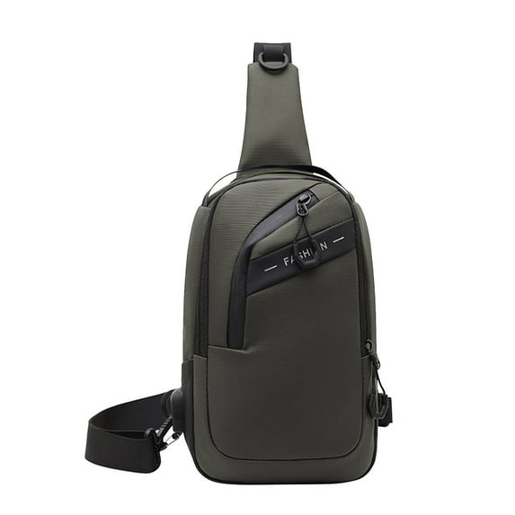 Men's Casual Chest Shoulder Bag with USB Charging Port, Large Capacity, Durable Water-Resistant Design, Lightweight Comfort for Travel Work and Outdoor Activities