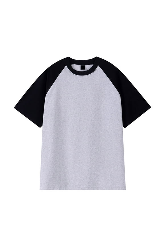 Men's Casual Classic Raglan Sleeve Basic Soft Cotton Cropped Athletic Baseball Jersey T-Shirt