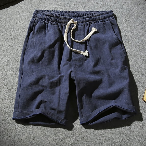 Men's Casual Classic Shorts Athletic Cotton Sweat Shorts with Drawstring Navy XXXL
