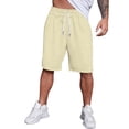 thumbnail image 1 of Men's Casual Classic Shorts Athletic Solid Color Sweat Shorts with Drawstring Beige XL, 1 of 5