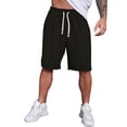 thumbnail image 1 of Men's Casual Classic Shorts Athletic Solid Color Sweat Shorts with Drawstring Black L, 1 of 5
