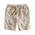 thumbnail image 1 of Men's Casual Classic Shorts Drawstring Waist Elastic Waist Shorts Summer Lightweight Beach Athletic Shorts with Pockets Moisture Wicking Chino Golf Shorts,Brown 2XL, 1 of 3