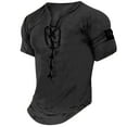 thumbnail image 1 of Men's Casual Color Long Sleeve V-Neck Shirts Pullover Blouse Tops Cute Tops For Men Summer Leopard Print Sleeveless Tees Top Loose Solid Color Lace Petal V Neck Short Sleeve Shirts, 1 of 6