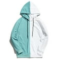 thumbnail image 1 of Men's Casual Colorblock Pullover Fashion Loose Fit Long Sleeve Graphic Trendy Drawstring Hoodie Jogging Sweatshirt, 1 of 4