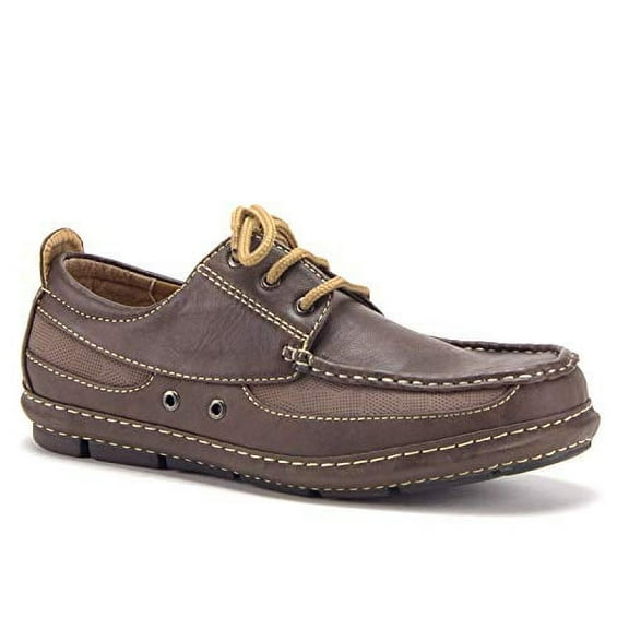 Men's Casual Comfortable Padded Lace Up Walking Oxfords Shoes, Brown, 9.5