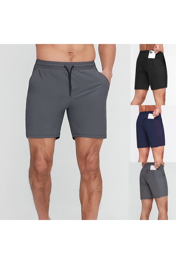 Men's Casual Comfy Solid Pocket Bandage Drawstring Half Shorts Pants Joggers Bottoms for Streetwear Daily Wear Home Lounge | Ihhxva,Black XL