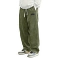 thumbnail image 1 of Men's Casual Corduroy Pants, Comfortable Loose Fit, Durable Lightweight Breathable Fabric, Elastic Waist Drawstring, Wide Leg Straight Sweatpants, 1 of 9