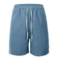 thumbnail image 1 of Men's Casual Corduroy Shorts Elastic Waist Summer Comfortable Breathable Lightweight Outdoor Sports Shorts with Pockets, 1 of 2